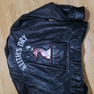 Vintage Mens Leather Keith's Dry Jacket size XL